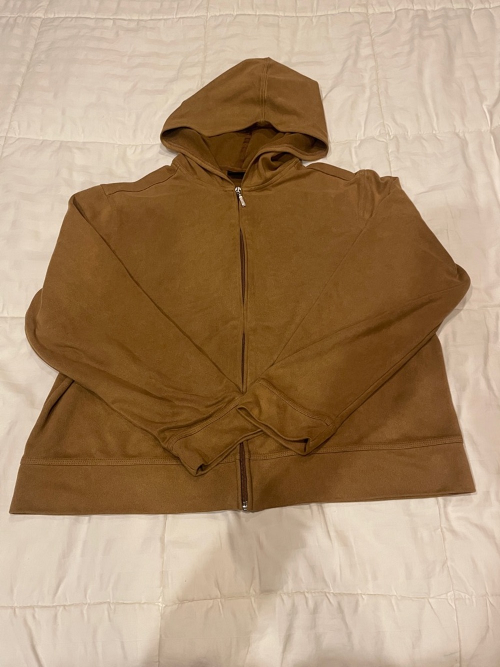 New York & Company Brown Zip-Up Hoodie Jacket